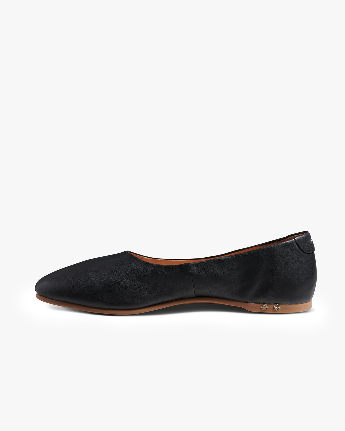 Swiftlet leather ballet slipper in black - side shot