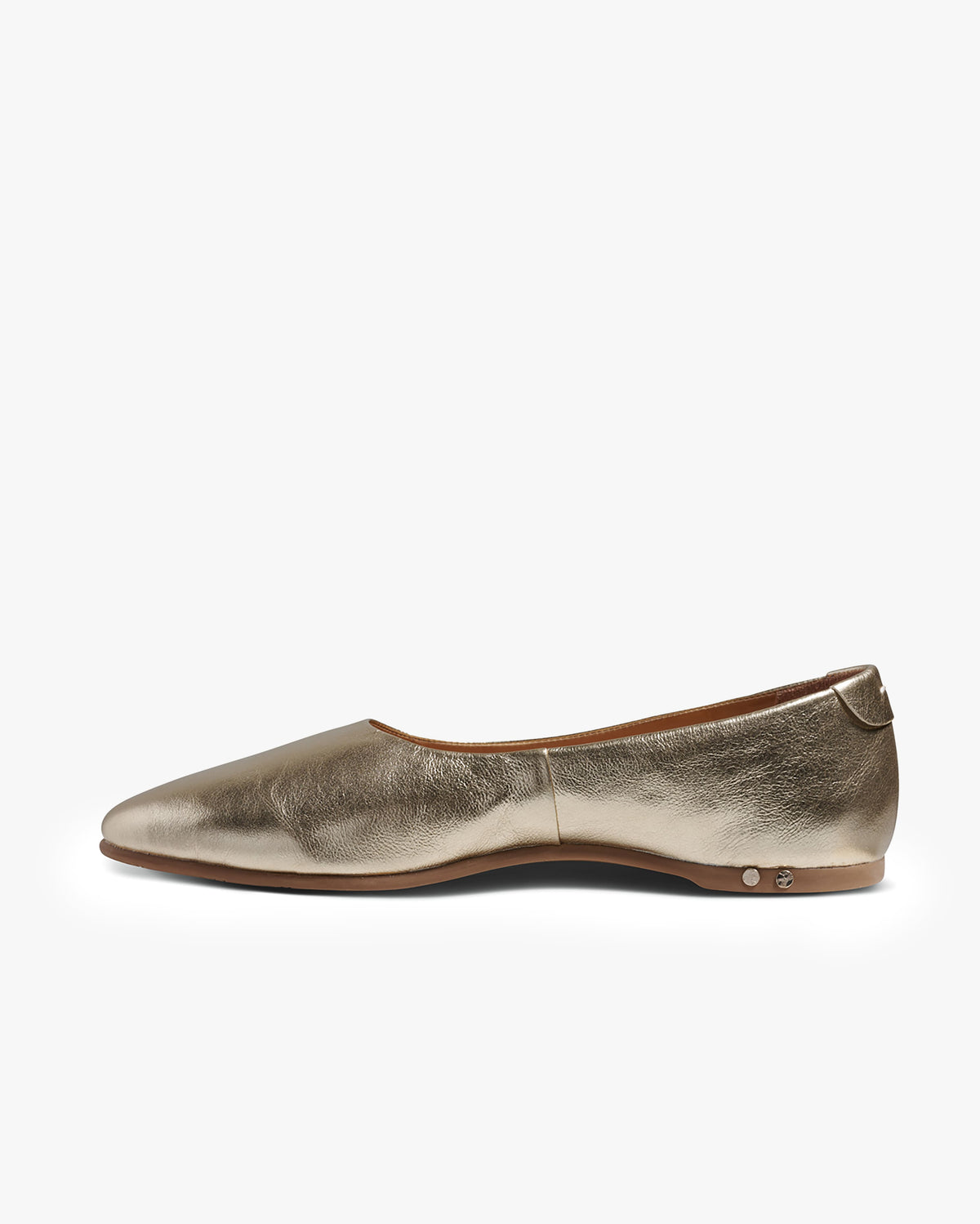 Swiftlet leather ballet shoes in gold - product side shot