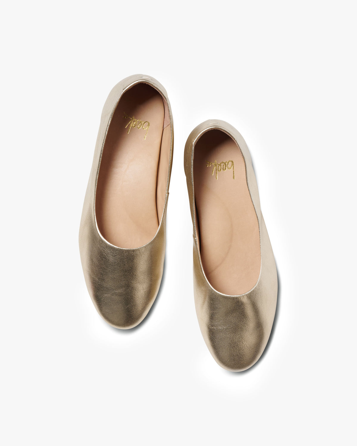 Swiftlet leather ballet shoes in gold - product top shot