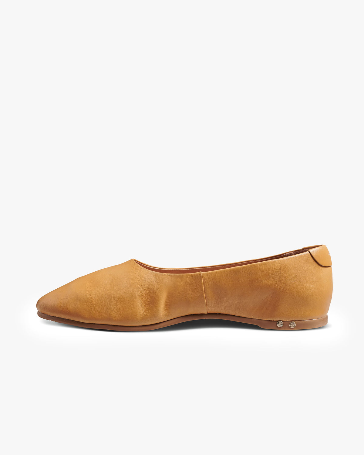 Swiftlet leather ballet slipper in honey - side shot