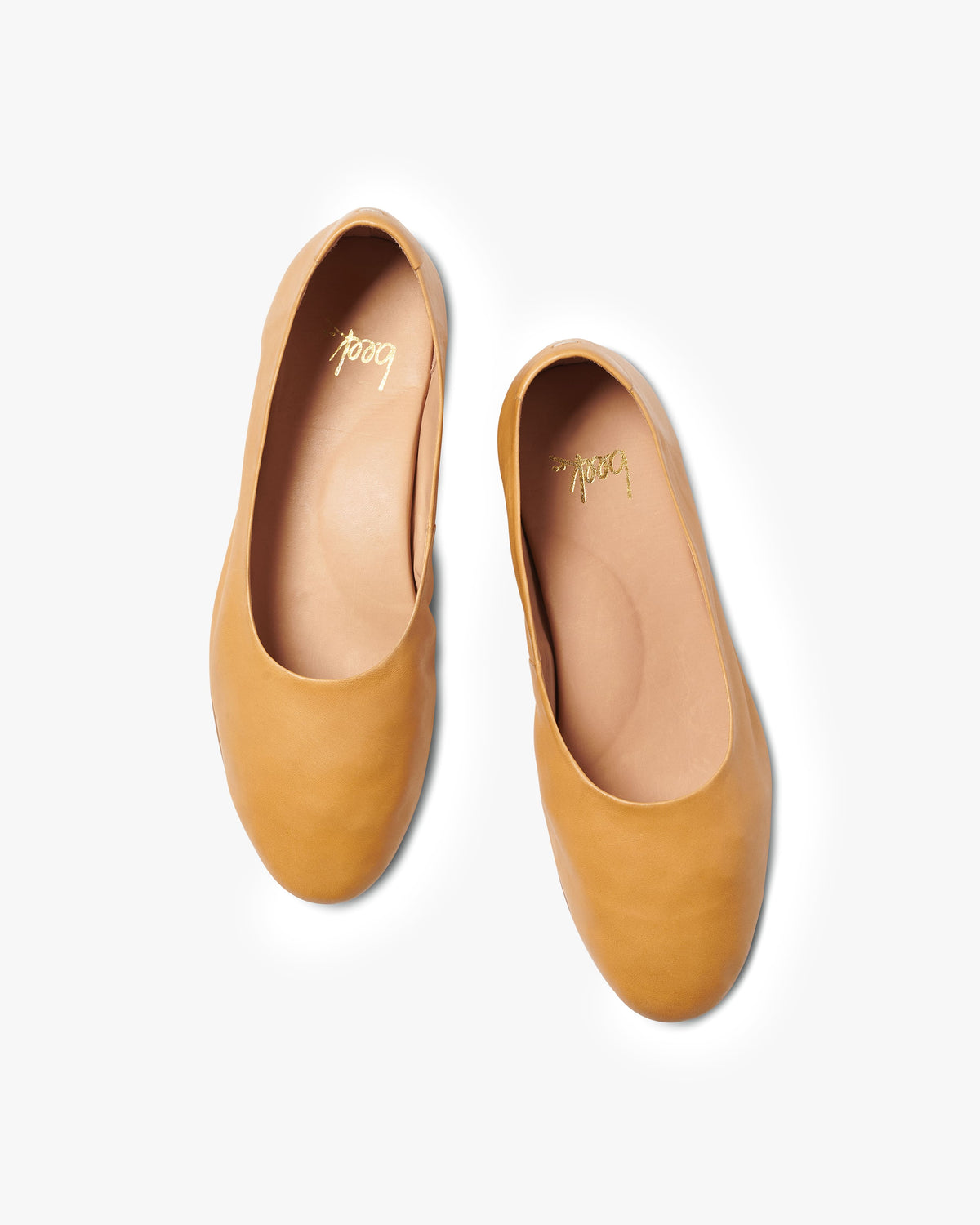 Swiftlet leather ballet slipper in honey - top shot