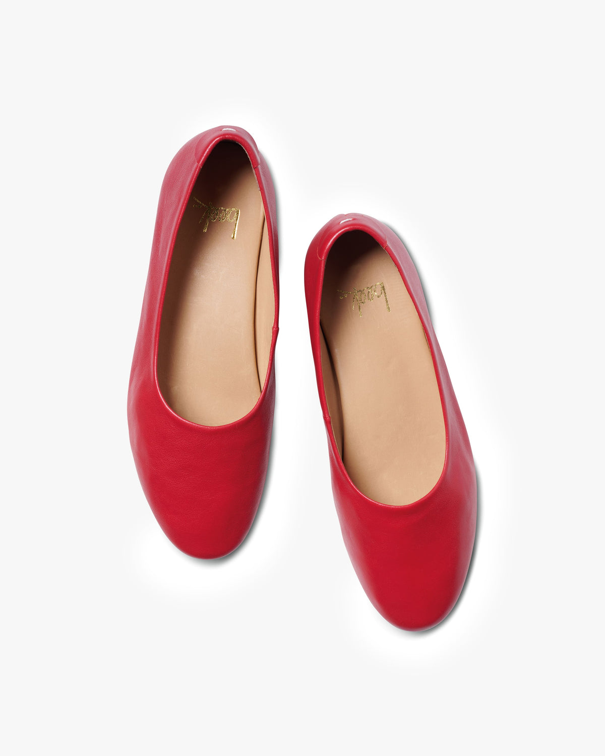 Swiftlet leather ballet shoe in lipstick - top shot