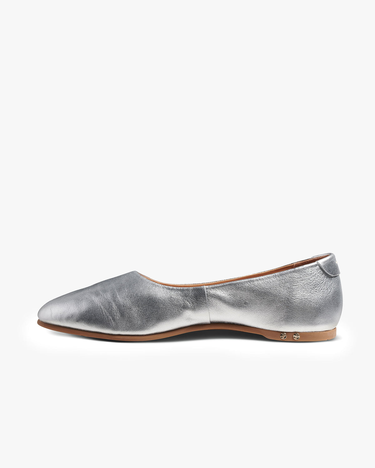 Swiftlet leather ballet slipper in silver - side shot