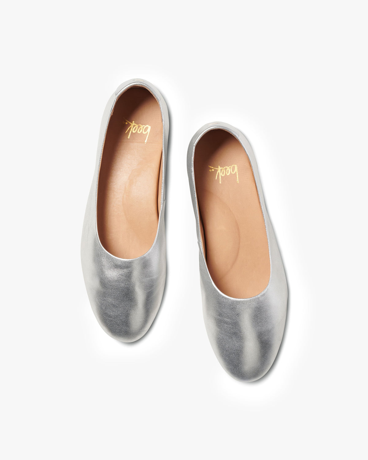 Swiftlet leather ballet slipper in silver - top shot