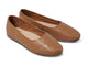 Swiftlet Stud leather ballet shoes with gold studs in tan - product angle shot