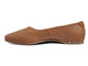 Swiftlet Stud leather ballet shoes with gold studs in tan - product side shot