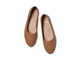 Swiftlet Stud leather ballet shoes with gold studs in tan - product top shot