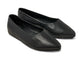 Swoop leather ballet slipper in black - product angle shot