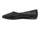 Swoop leather ballet slipper in black - product side shot