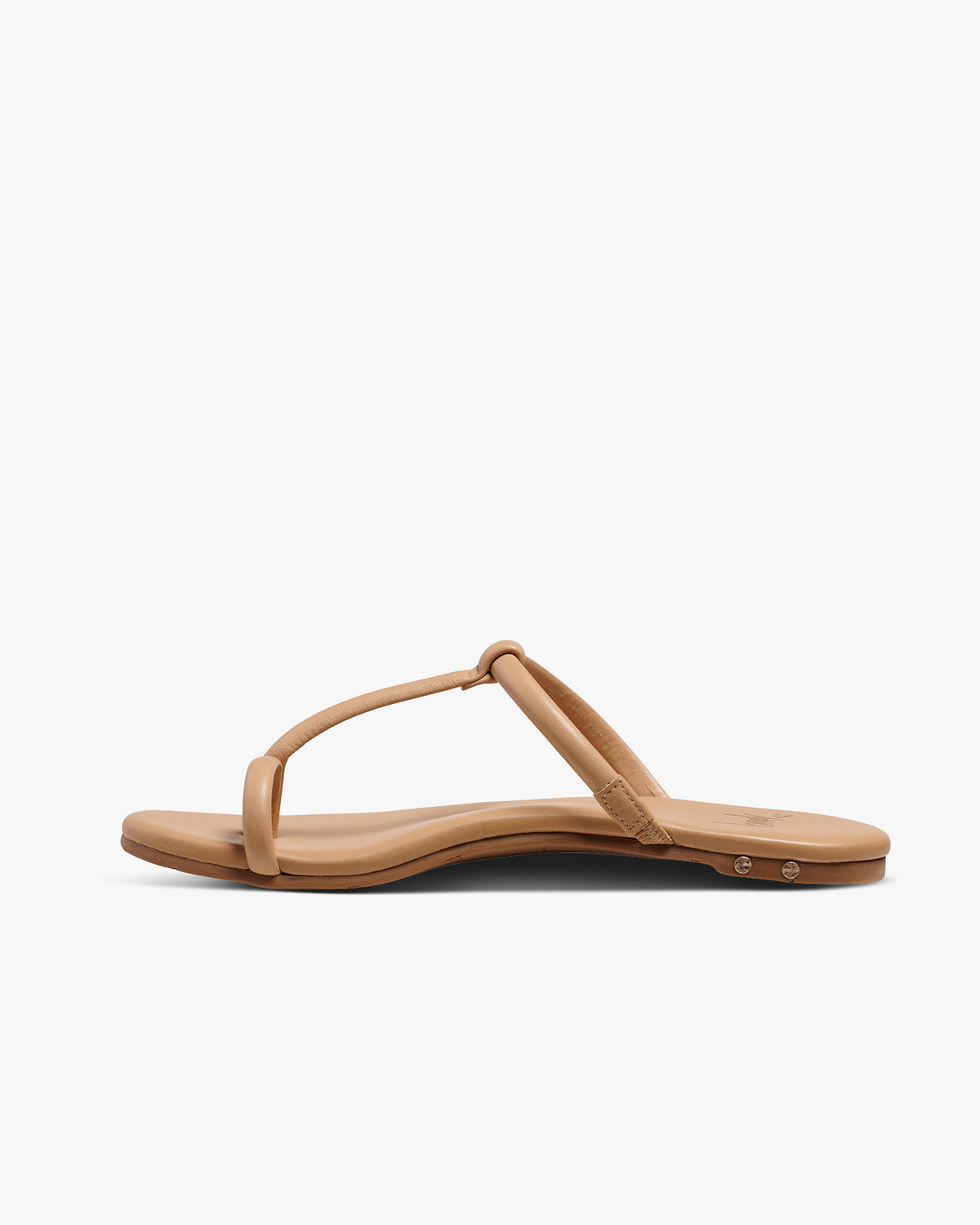Teebird leather sandal in beach - product side shot