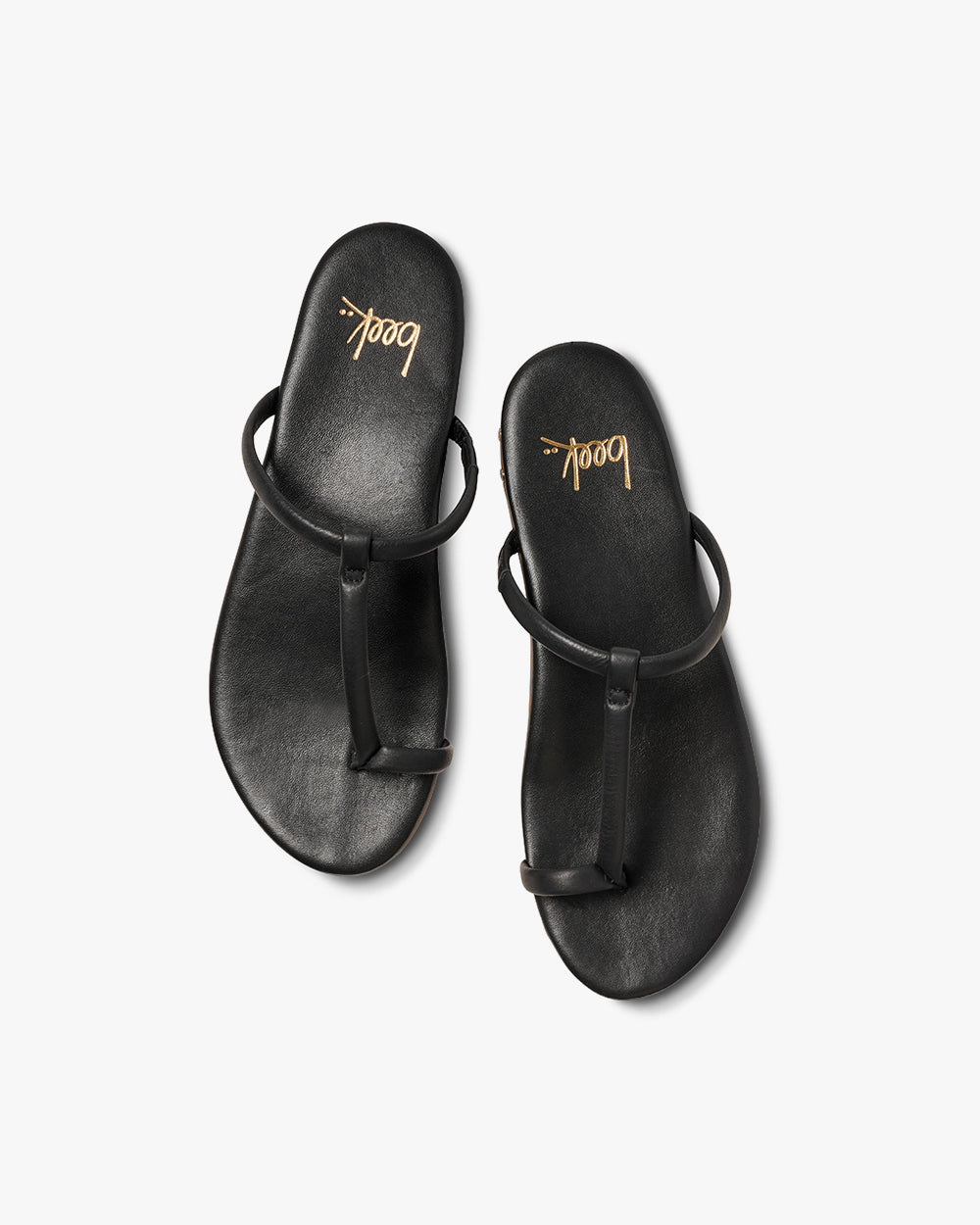 Teebird leather sandal in black - product top shot