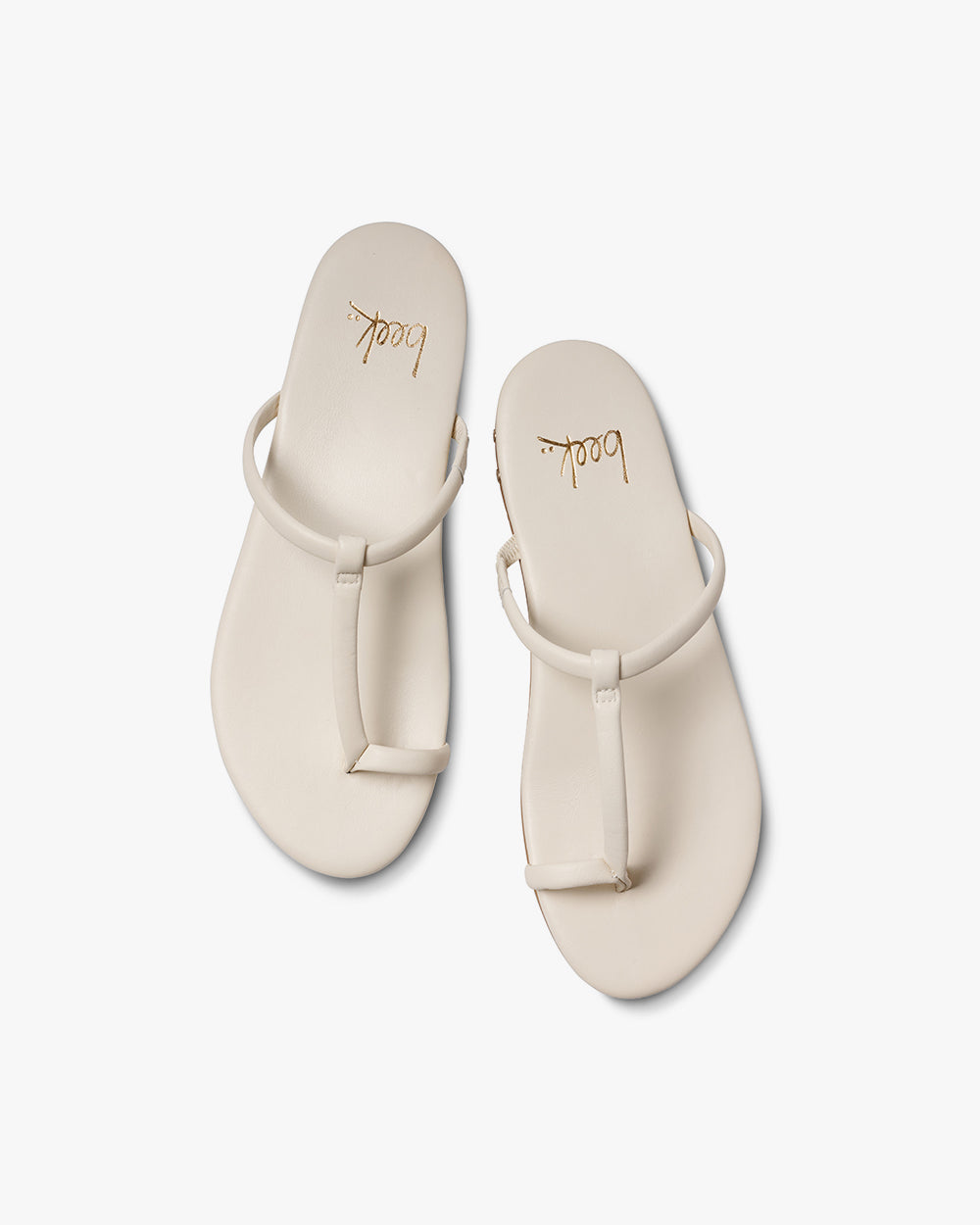 Teebird leather sandal in vanilla - product top shot