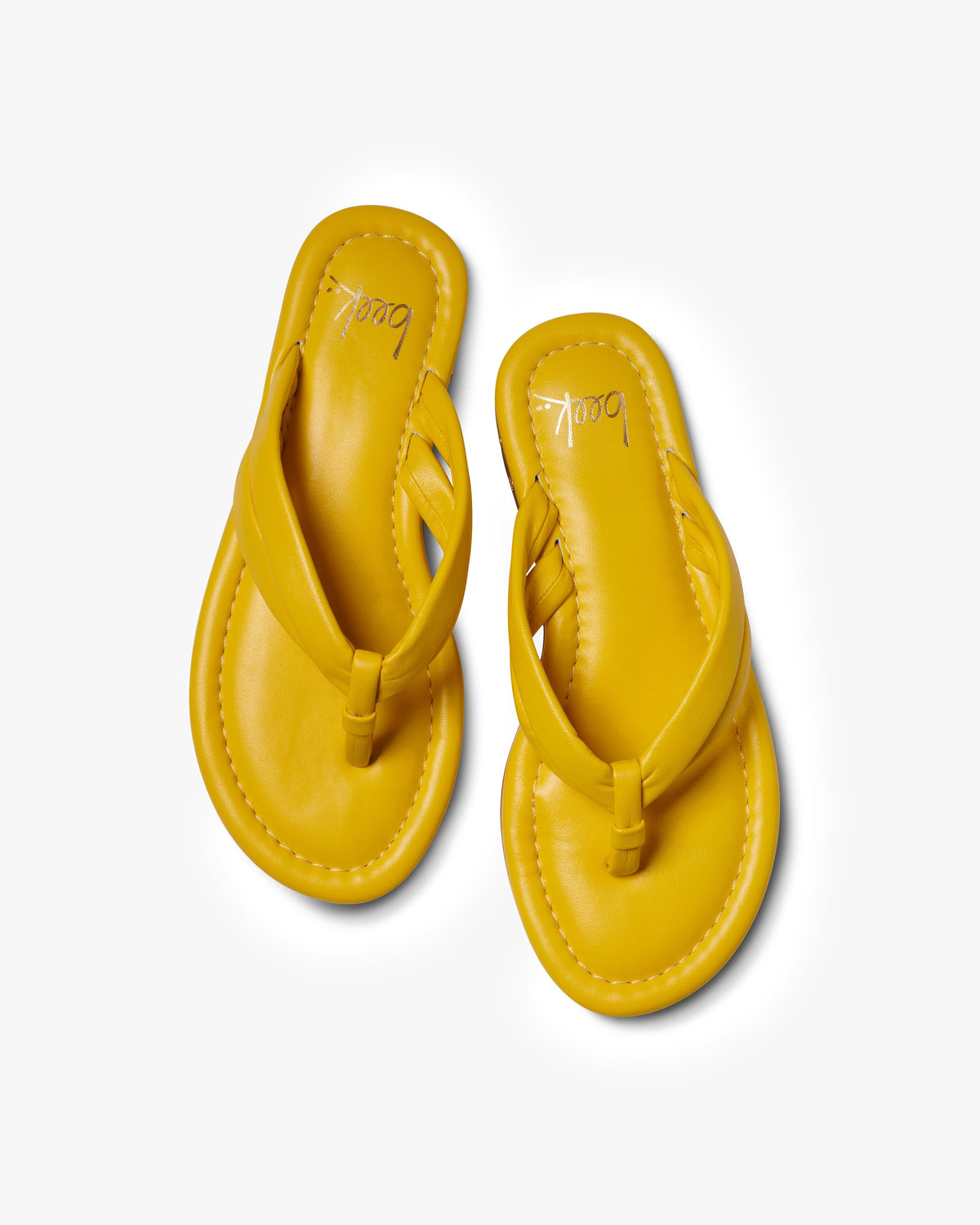 Toucan leather flip flop sandal in lemon - product top shot