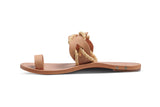 Treepie leather toe-ring sandal in honey - side shot