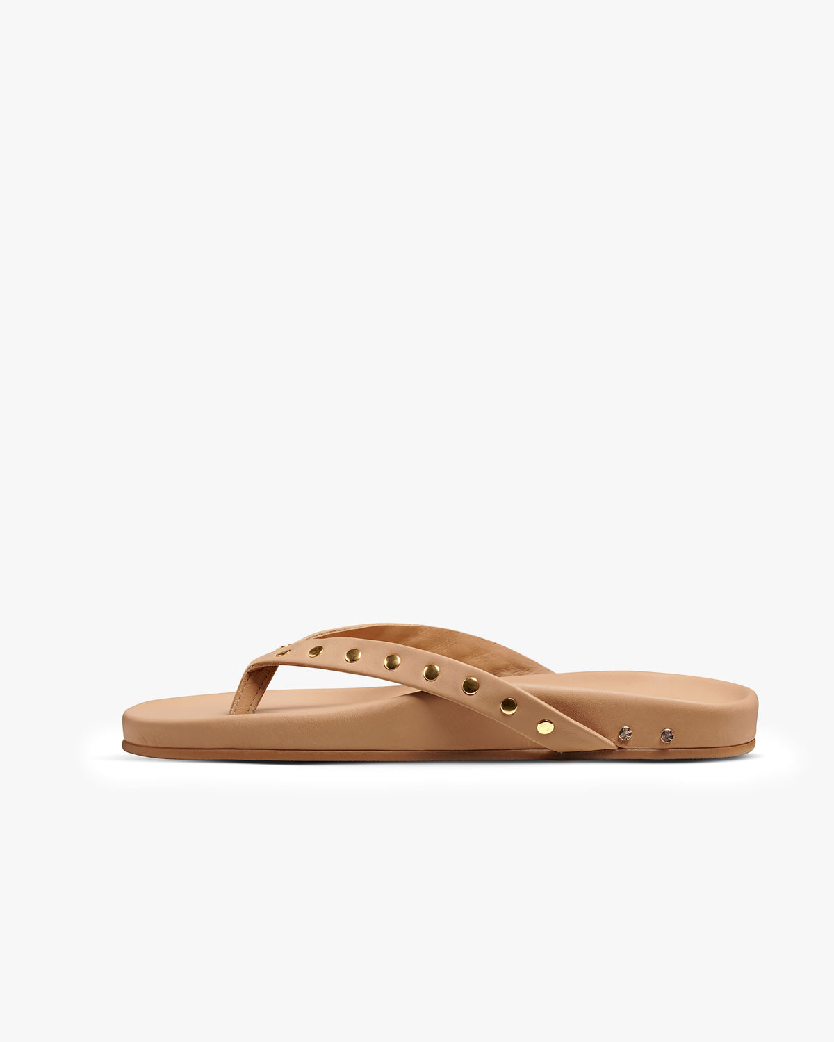 Tringa leather flip flop sandal in beach - product side shot