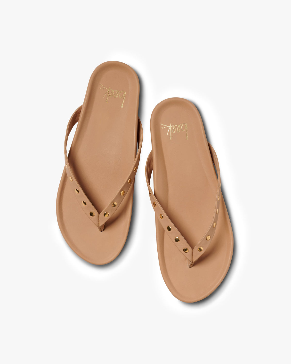 Tringa leather flip flop sandal in beach - product top shot