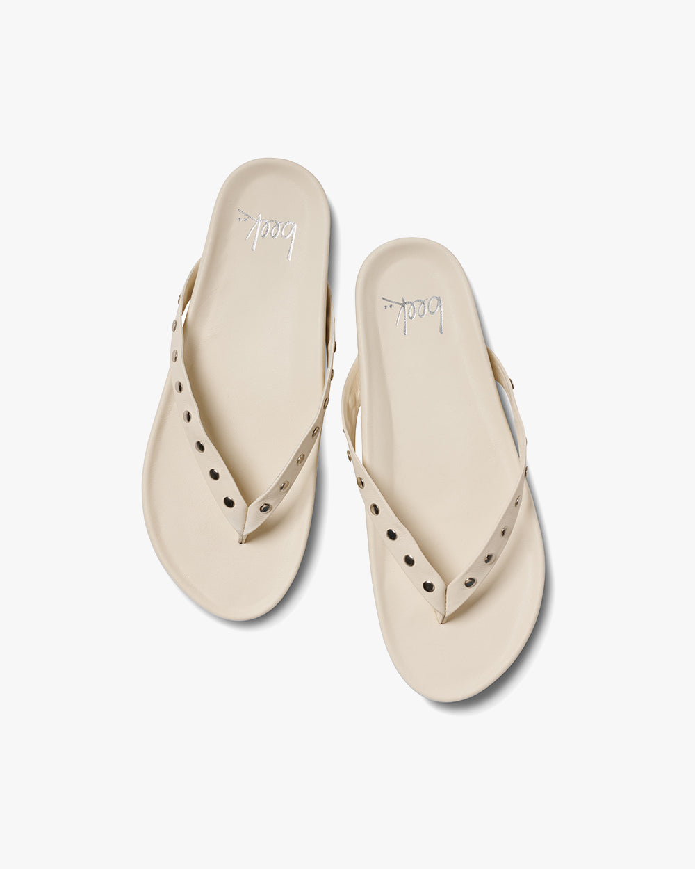 Tringa leather flip flop sandal in vanilla - product top shot