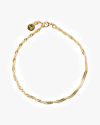Twisted rope chain anklet in gold product shot