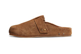 Vulture suede mules in chestnut - product side shot