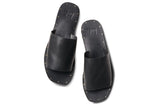 Weebill leather slide sandal - black - top shot