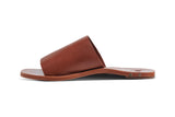 Weebill leather slide sandal in cognac - product side shot