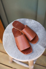 Weebill leather sandals in cognac
