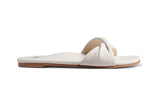 Whipbird leather slide sandal in eggshell - side shot