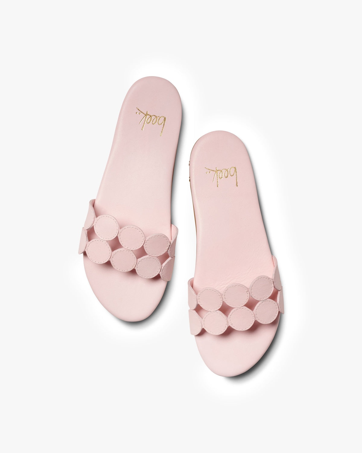Whirlybird leather slide sandal in blossom - product top shot