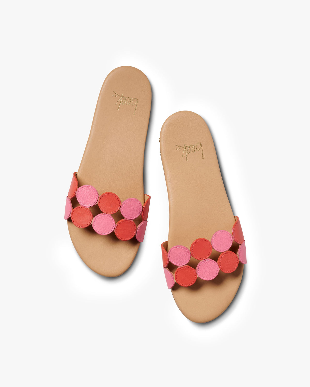 Whirlybird leather slide sandal in multi/beach - product top shot