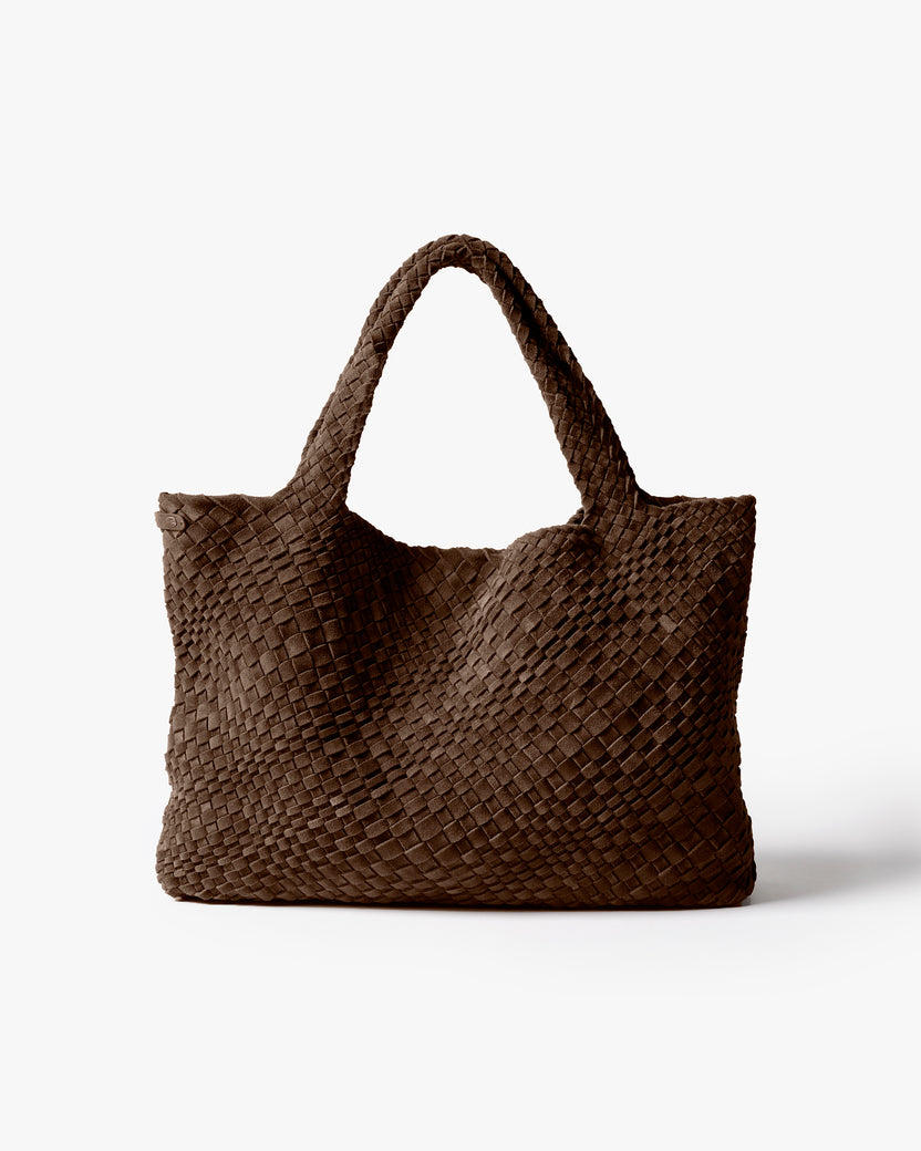 Willet woven shoulder handbag in coffee - product front shot