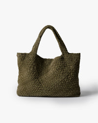 Willet woven shoulder handbag in olive - product front shot