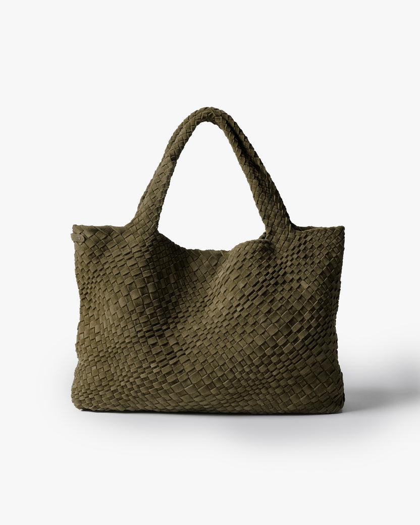 Willet woven shoulder handbag in olive - product front shot