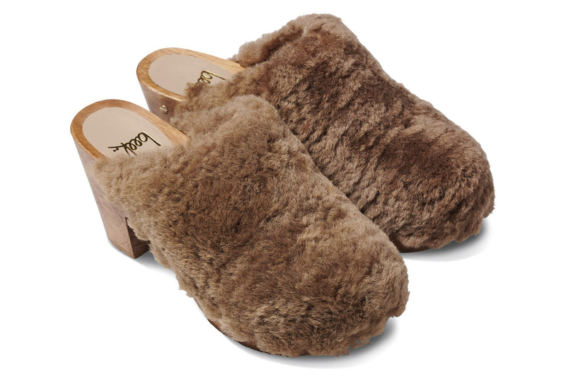 Shearling clog slippers deals