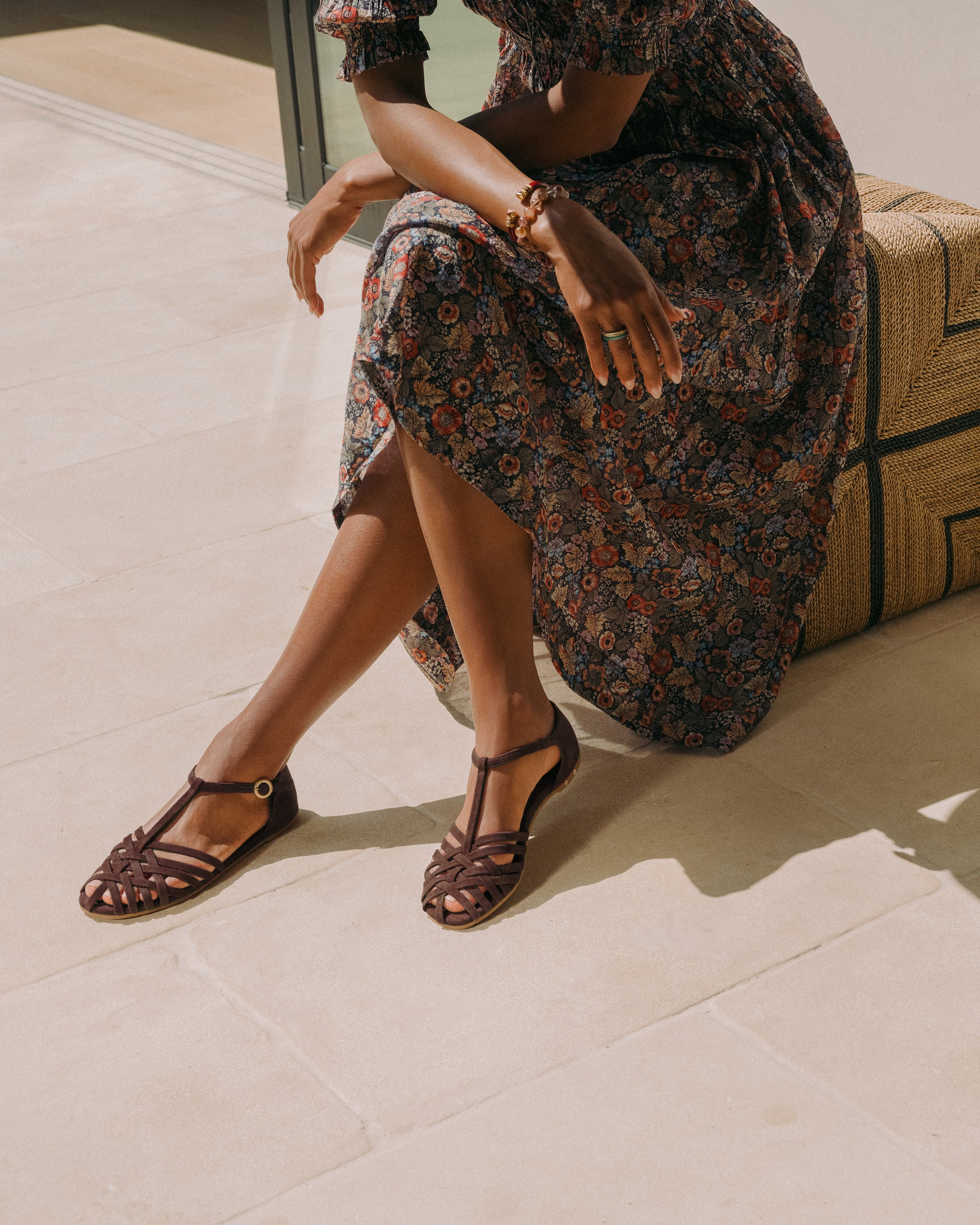 Wren Suede Ankle Strap Sandal - Coffee