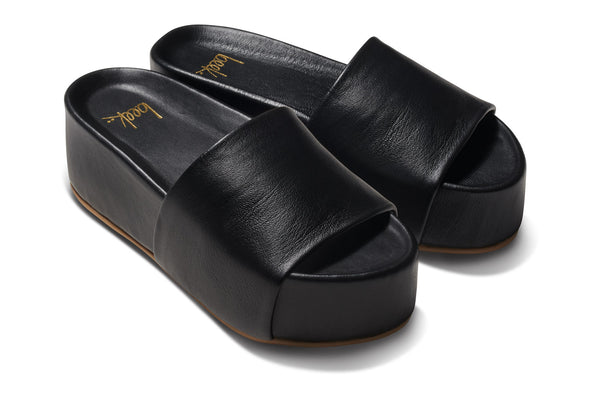 Albatross platform sandal - black - angle shot