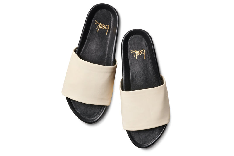 Albatross platform sandal - eggshell/black - top shot