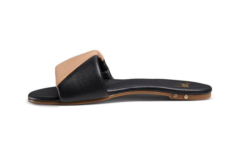 Bluebird slide sandal - black/beach - side shot