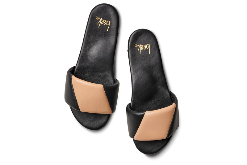 Bluebird slide sandal - black/beach - top shot