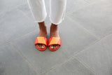 Bluebird slide sandal - tangerine/papaya - on model shot