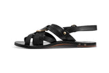 Crossbill leather back strap sandals in black - product inside shot