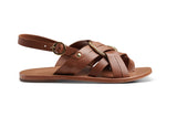 Crossbill leather back strap sandal in tan - product outside shot