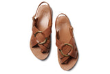 Crossbill leather back strap sandal in tan - product top shot