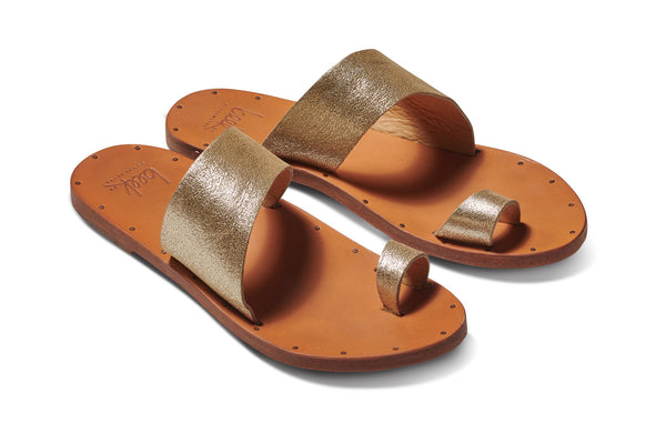 Finch toe ring sandal - platinum/honey - angle shot