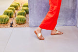 Finch toe ring sandal - platinum/honey - on model shot