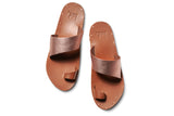 Finch toe ring sandal - rose gold/tan - top shot