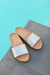 Gallito slide sandal - platinum/beach - product shot
