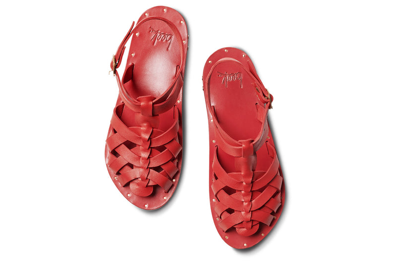 Kingfisher ankle strap sandal - red - top shot