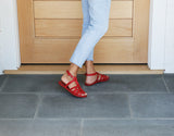 Kingfisher ankle strap sandal - red - on model shot