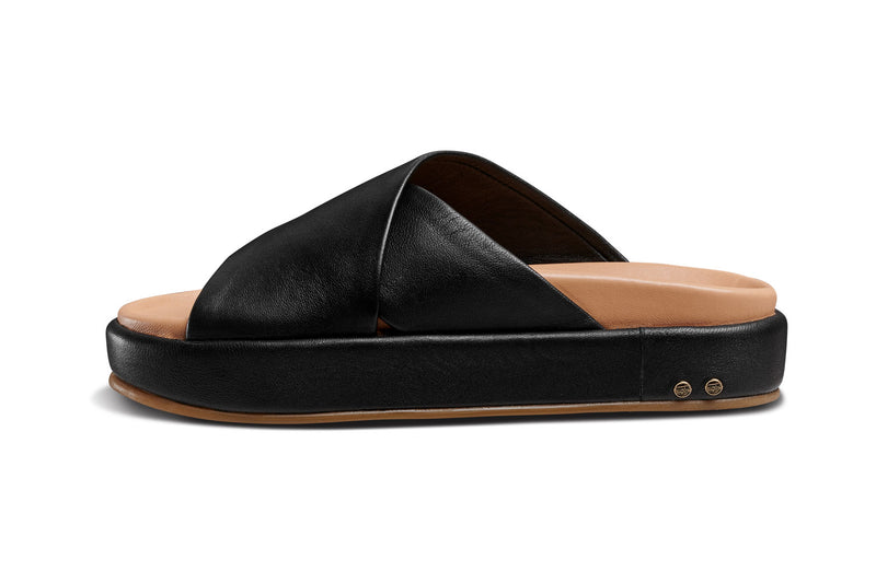 Kite platform sandal - black - side shot