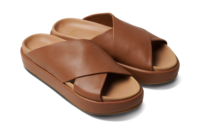 Kite platform sandal - tan - angle shot